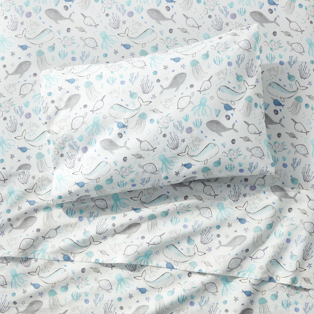 Stay Cool Organic Sea Toddler Sheet Set