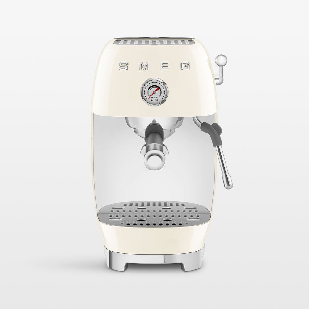 SMEG Cream Retro Manual Espresso Machine with Cold Brew