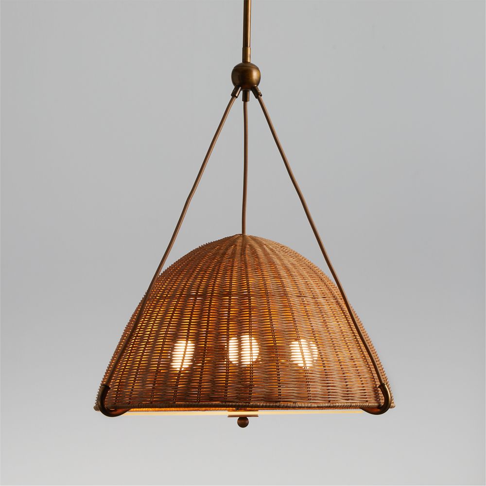Harwich Woven Rattan Dome Pendant Lights by Jake Arnold