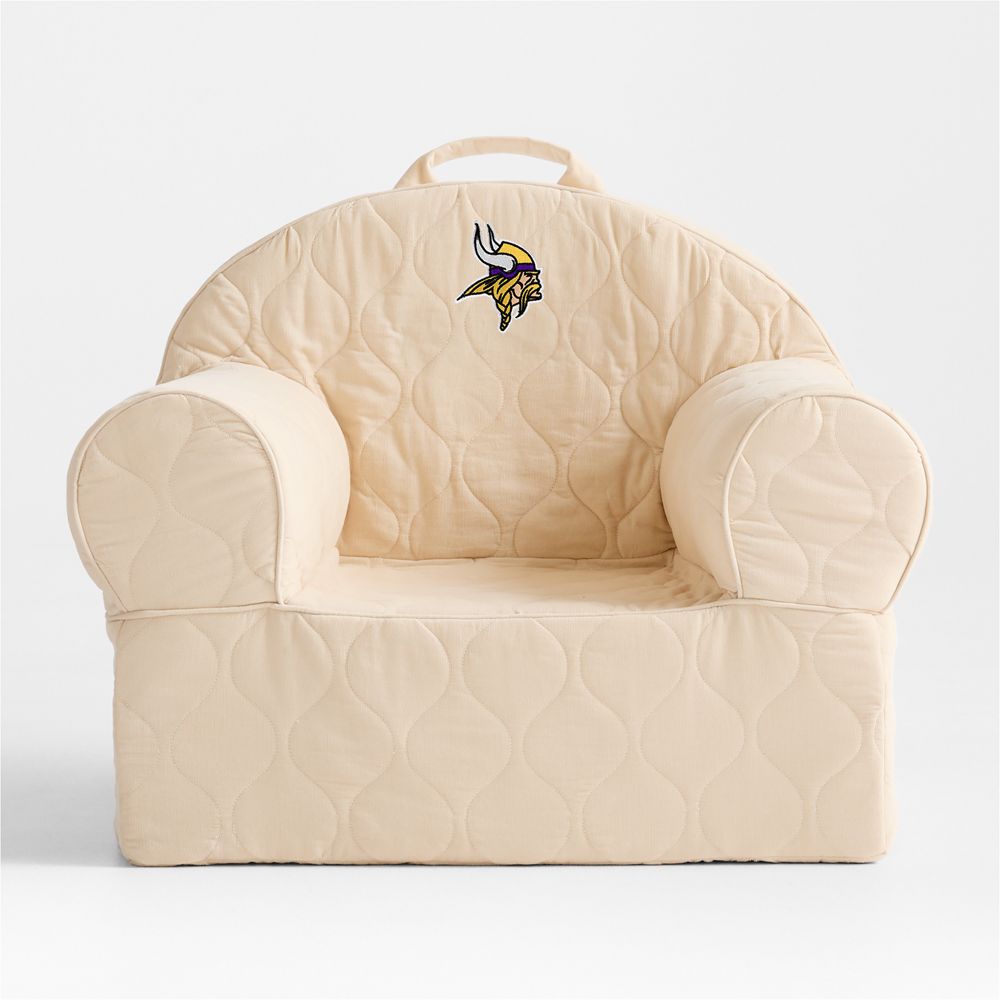 NFL Minnesota Vikings Large Oatmeal Quilted Cotton Corduroy Kids Lounge Nod Chair