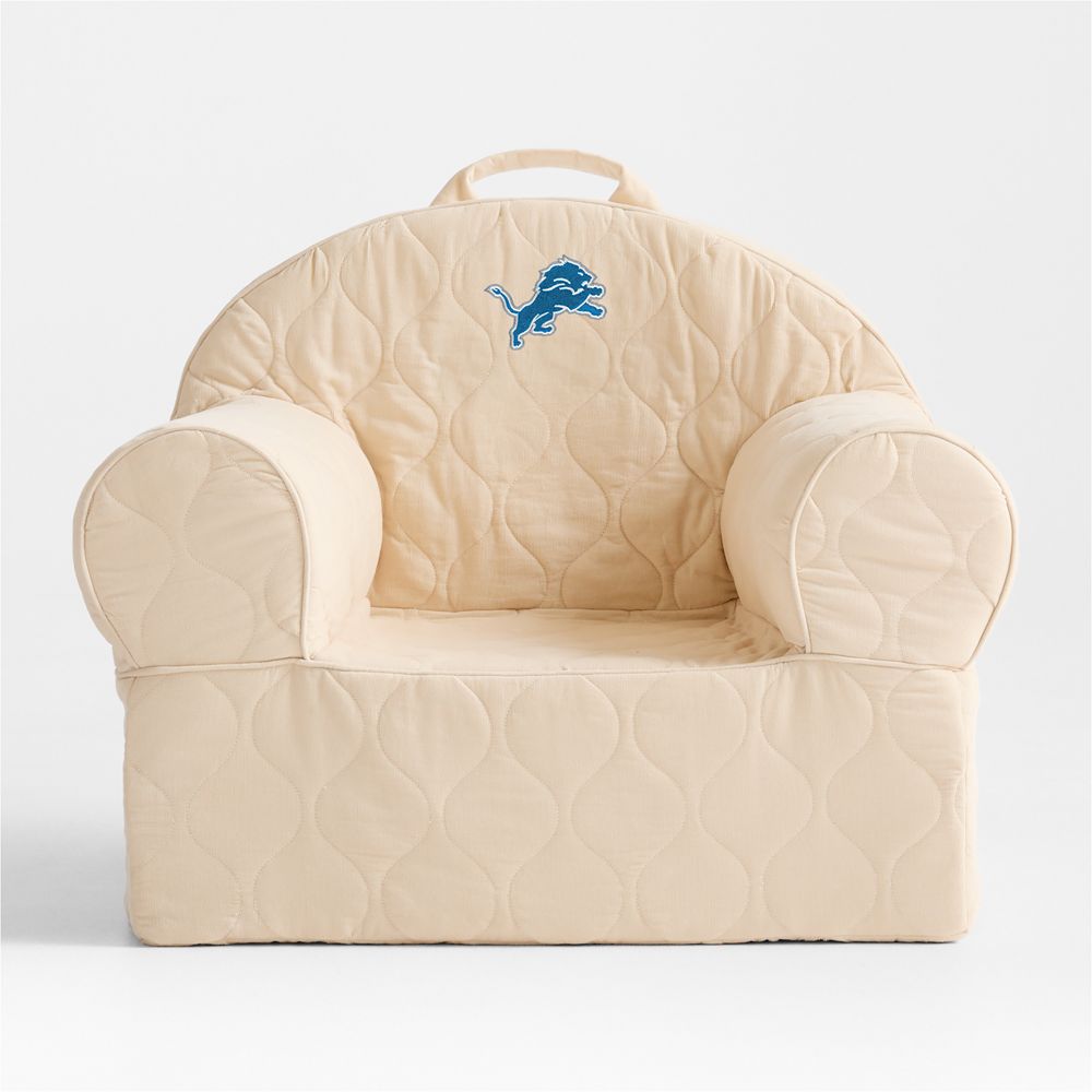 NFL Detroit Lions Large Oatmeal Quilted Cotton Corduroy Kids Lounge Nod Chair