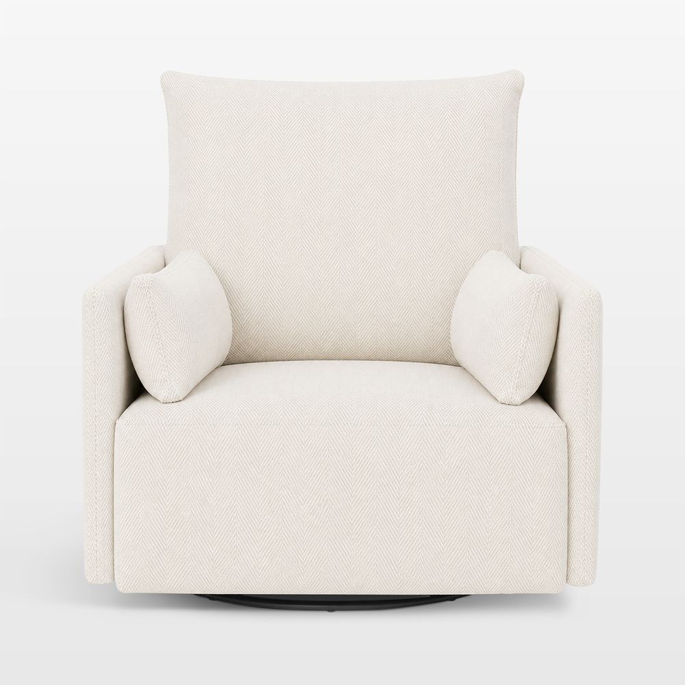 Oilo Ollie Loft Pearl Swivel Glider Nursery Chair and a Half with Powered Back Recliner