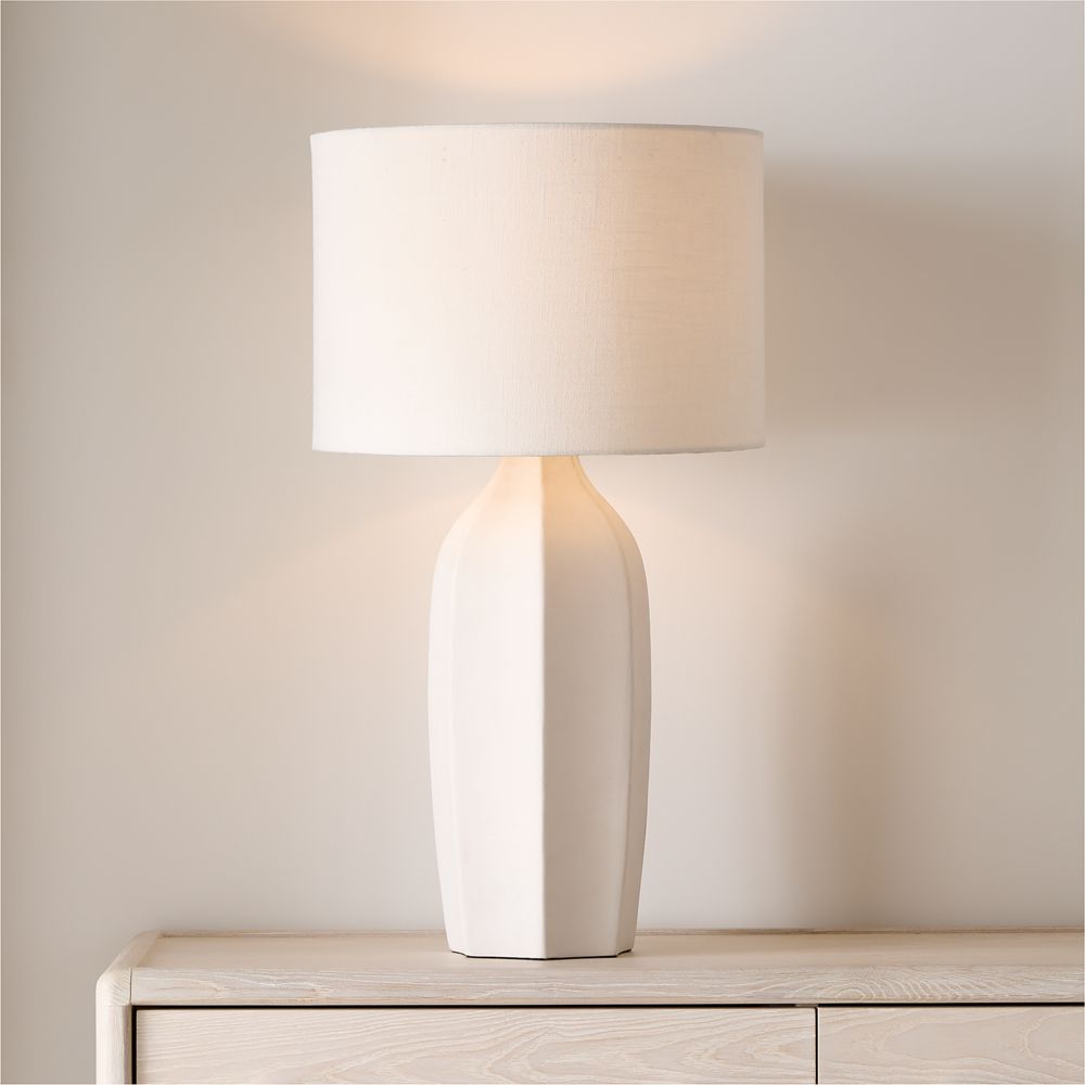 Amaryllis Large White Ceramic Table Lamp 29.5"