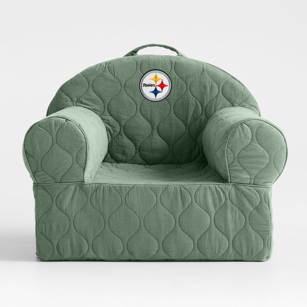 NFL Pittsburgh Steelers Large Iceberg Green Quilted Cotton Corduroy Kids Lounge Nod Chair
