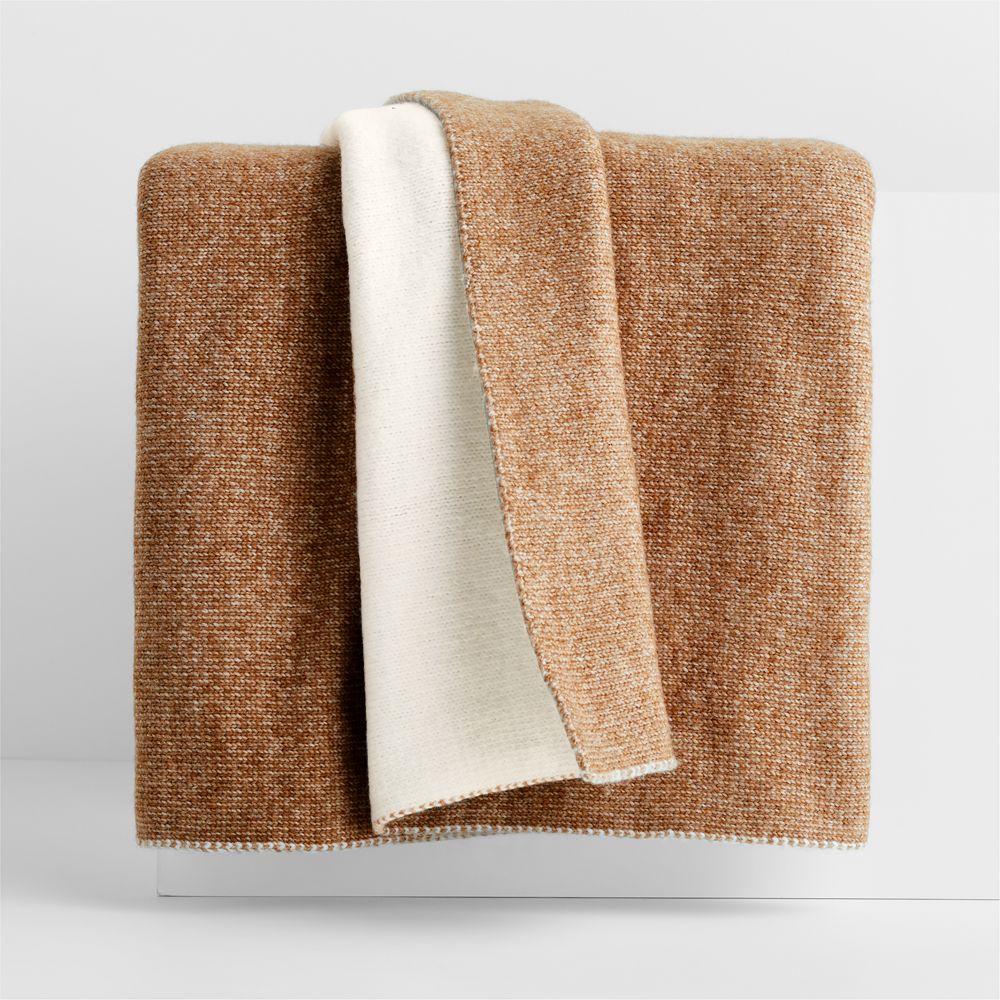 Alpine Cozy Ivory and Camel Brown Reversible 70"x55" Throw Blanket