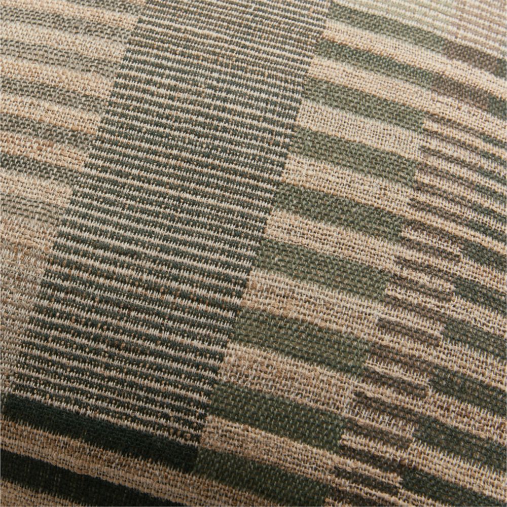 Alternative view of Etta Silk Wool Blend 20"x20" Burnt Green Multi Throw Pillow