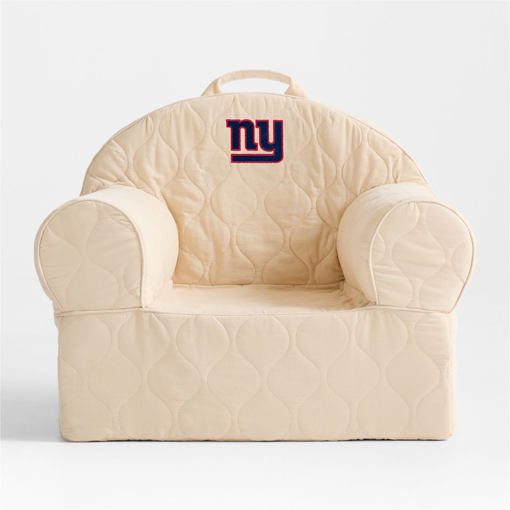 NFL New York Giants Large Oatmeal Quilted Cotton Corduroy Kids Lounge Nod Chair