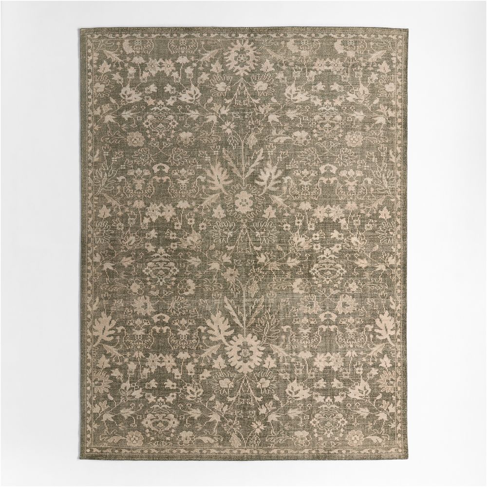 Tavira Performance Traditional Green Handknotted Area Rug