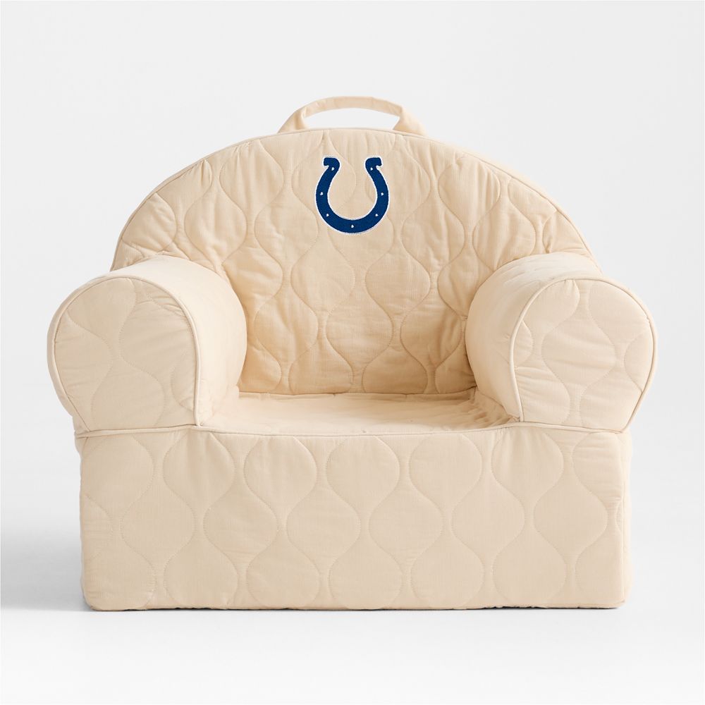 NFL Indianapolis Colts Large Oatmeal Quilted Cotton Corduroy Kids Lounge Nod Chair