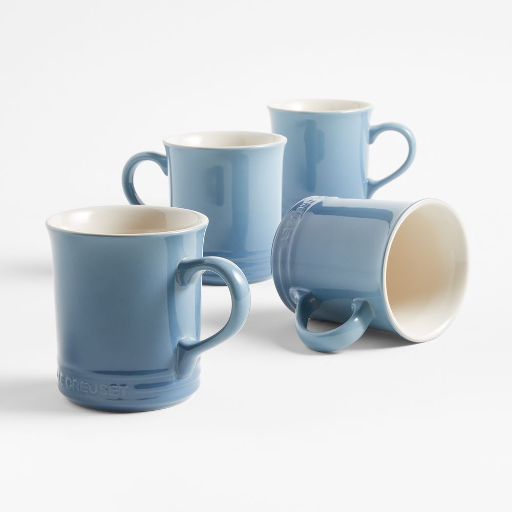 Le Creuset 14-oz. Chambray Blue Stoneware Mugs, Set of 4