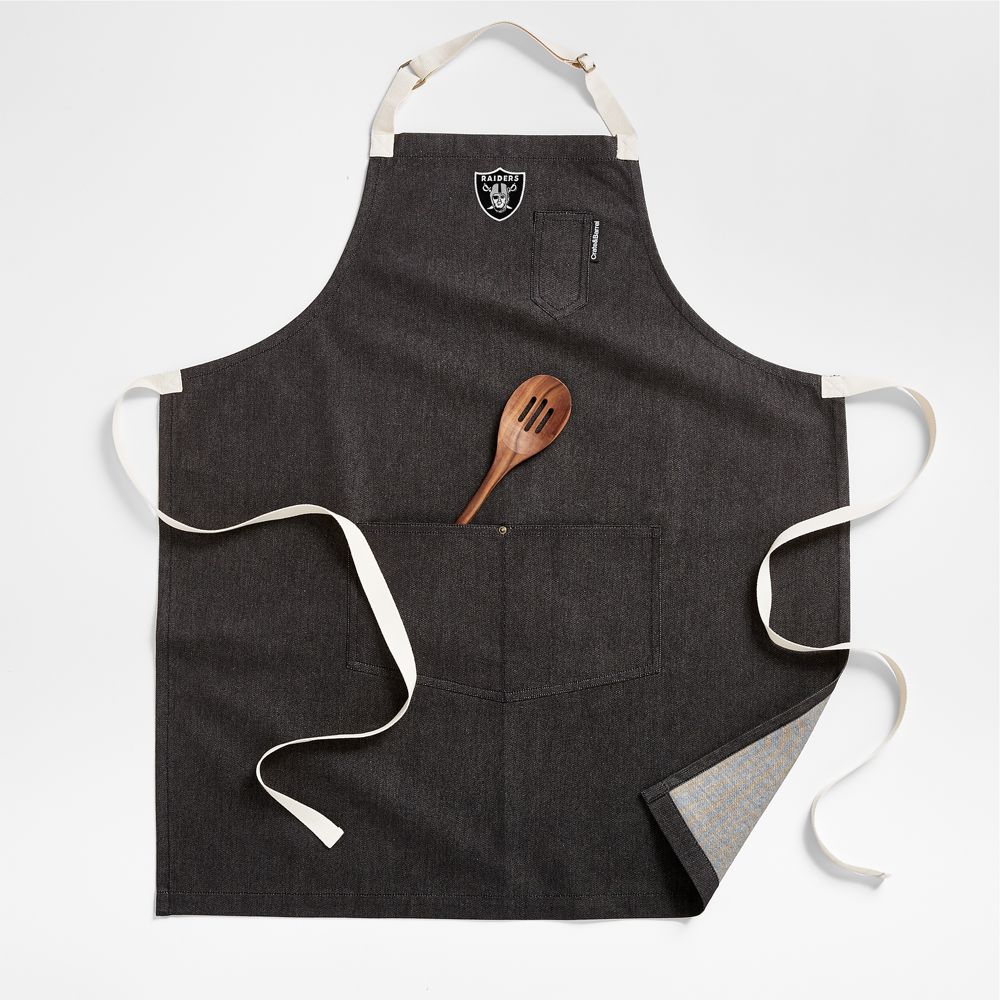 NFL Black Organic Cotton Kitchen Apron with Pockets