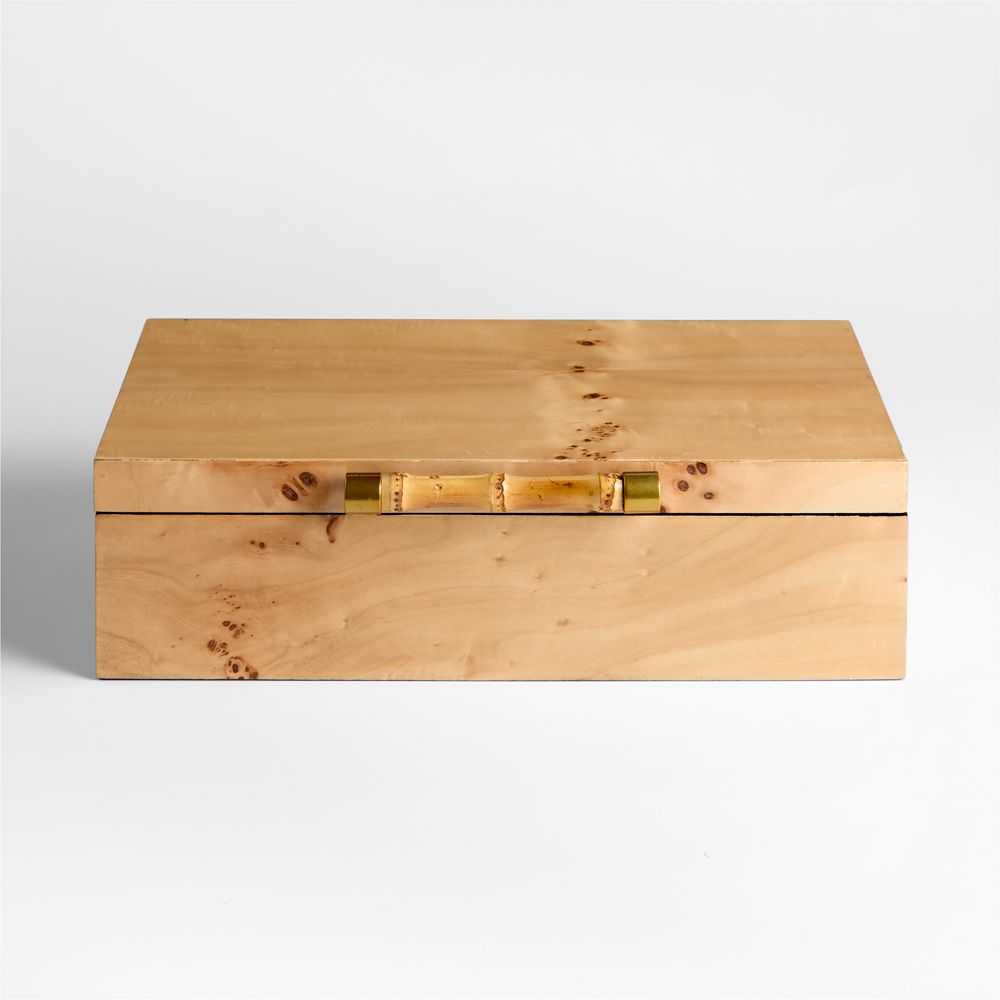 Volos Burl Wood Lidded Decorative Storage Boxes