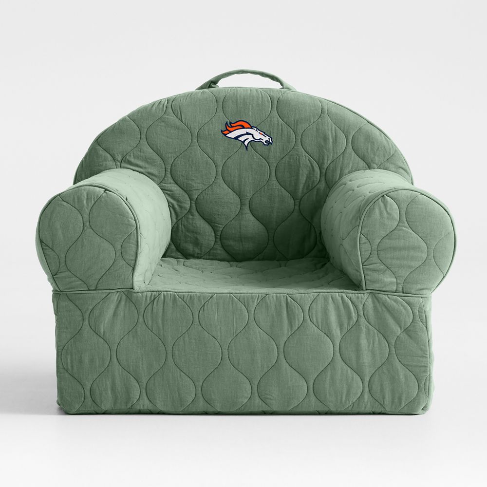 NFL Denver Broncos Large Iceberg Green Quilted Cotton Corduroy Kids Lounge Nod Chair