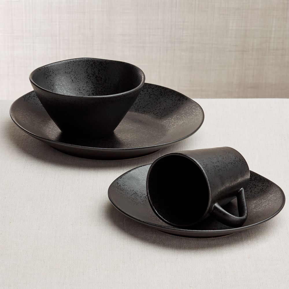 Marin Matte Black Stoneware Salad Plate