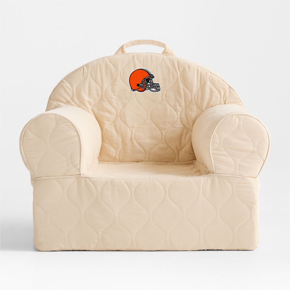 NFL Cleveland Browns Large Oatmeal Quilted Cotton Corduroy Kids Lounge Nod Chair