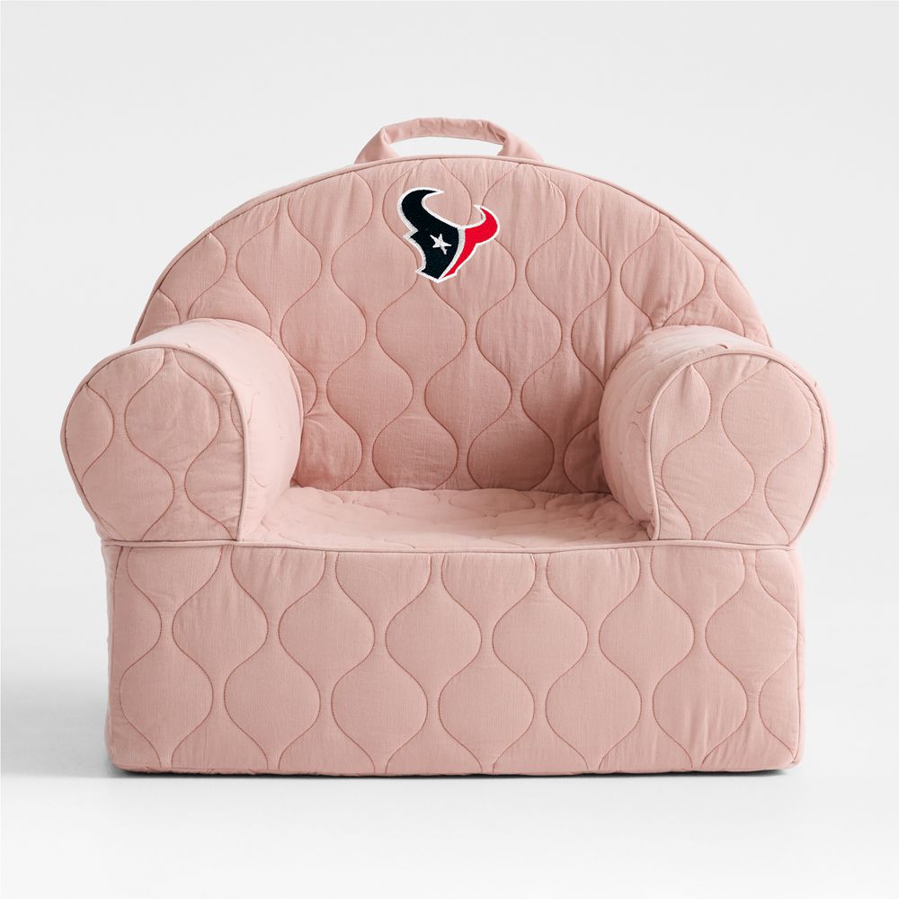NFL Houston Texans Large Rosy Lilac Quilted Cotton Corduroy Kids Lounge Nod Chair