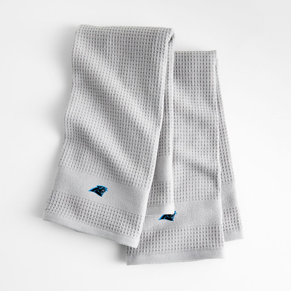 NFL Waffle-Terry Alloy Grey Organic Cotton Kitchen Towels, Set of 2