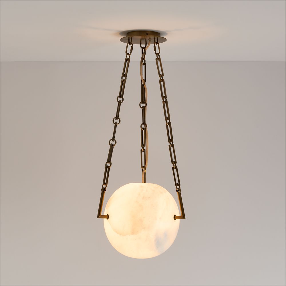 Atlas Alabaster Globe Pendant Light