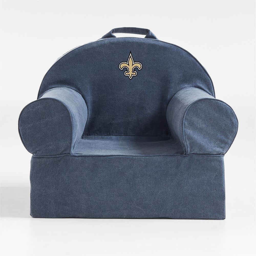 NFL New Orleans Saints Large Deep Indigo Organic Cotton Kids Lounge Nod Chair