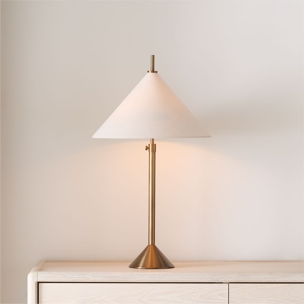 Seymour Telescoping Brass Metal Table Lamp 25.25"