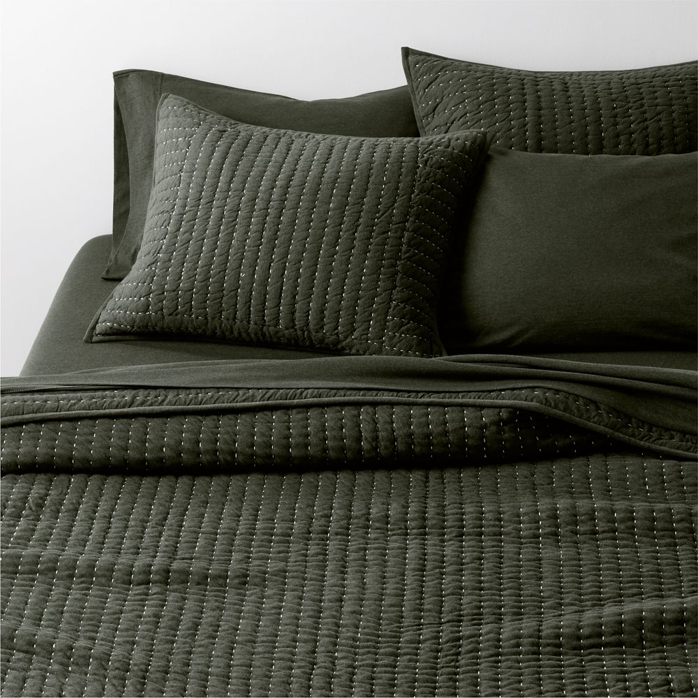 Cozysoft Organic Cotton Jersey Ficus Green Quilt
