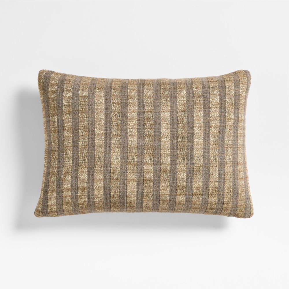 Modicum Stripe 22"x15" Smog Grey Throw Pillow by Jeremiah Brent