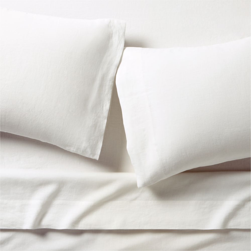 Aire Natural European Linen Crisp White Bed Sheet Set