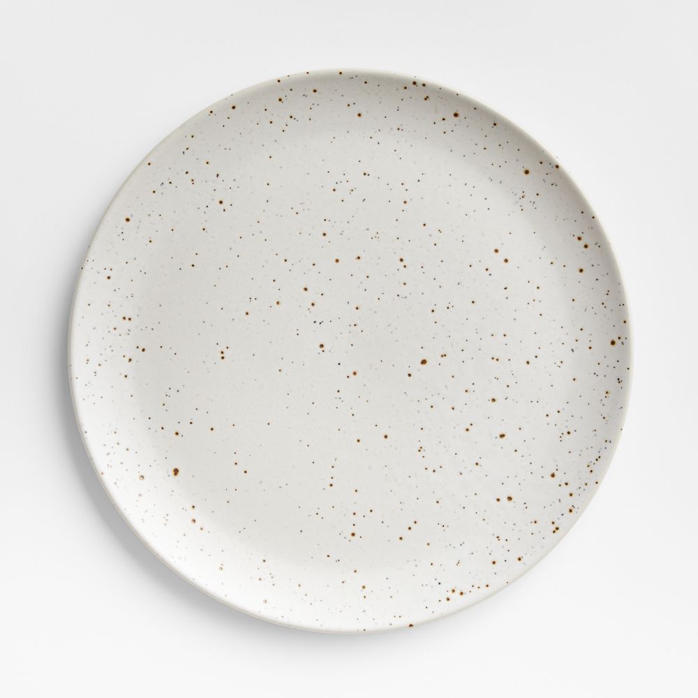 Craft Speckled White Stoneware Flat Dinner Plate