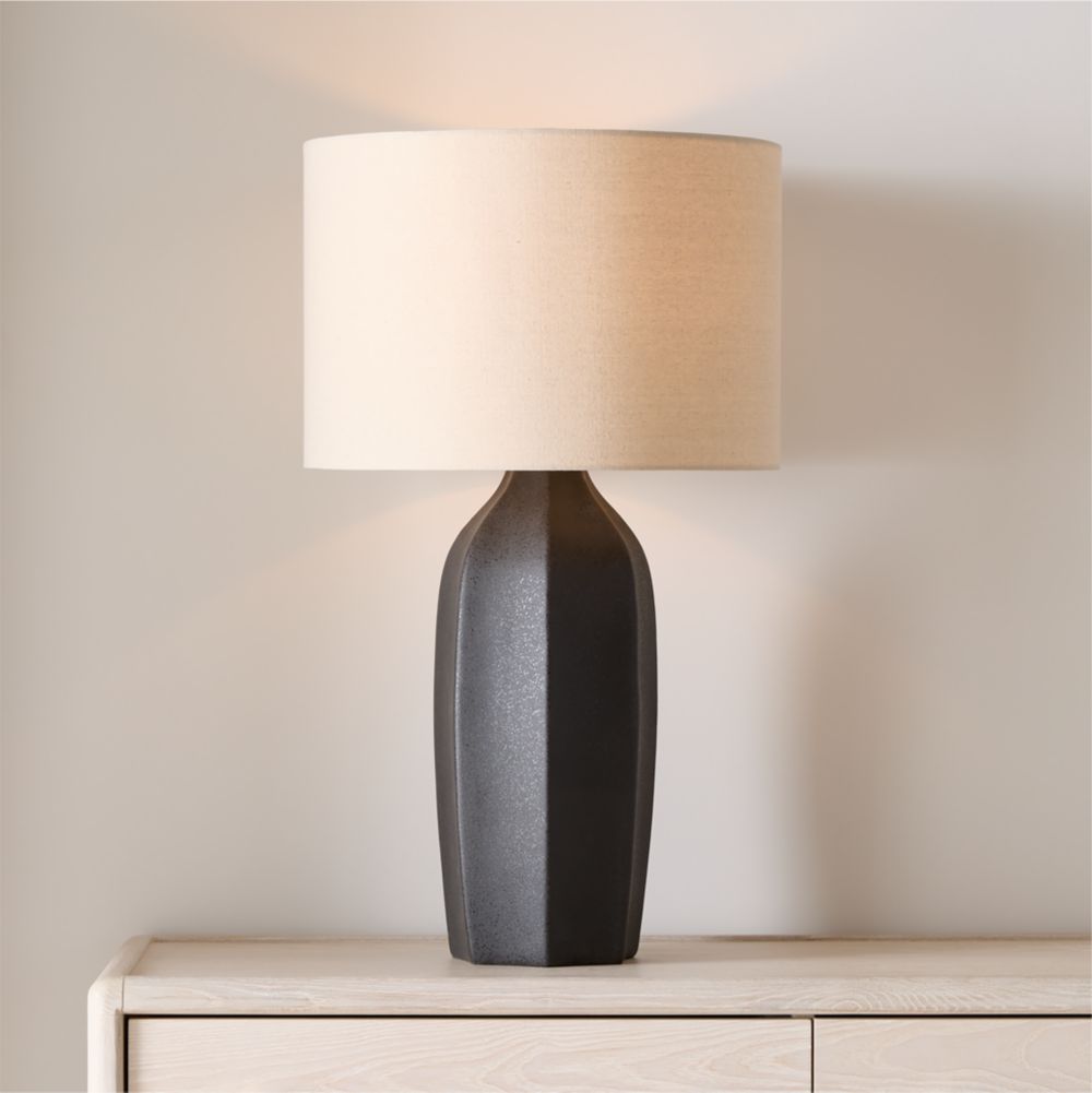 Amaryllis Large Black Ceramic Table Lamp 29.5"