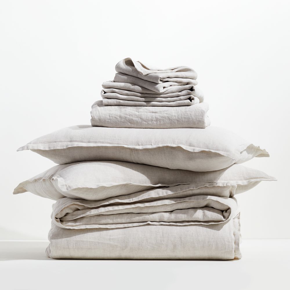 Aire Natural European Linen Warm Natural Bedding Set