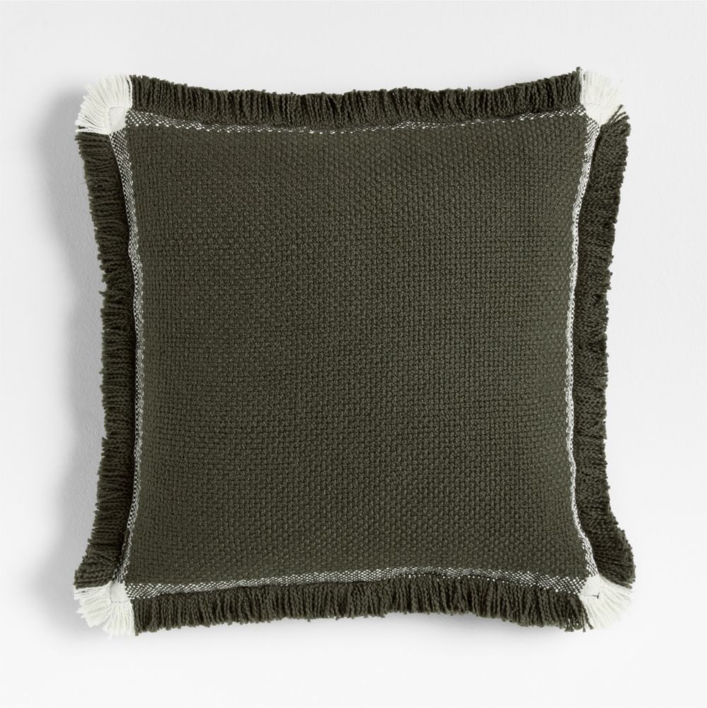 Weekend Burnt Green Organic Cotton 23"x23" Throw Pillow