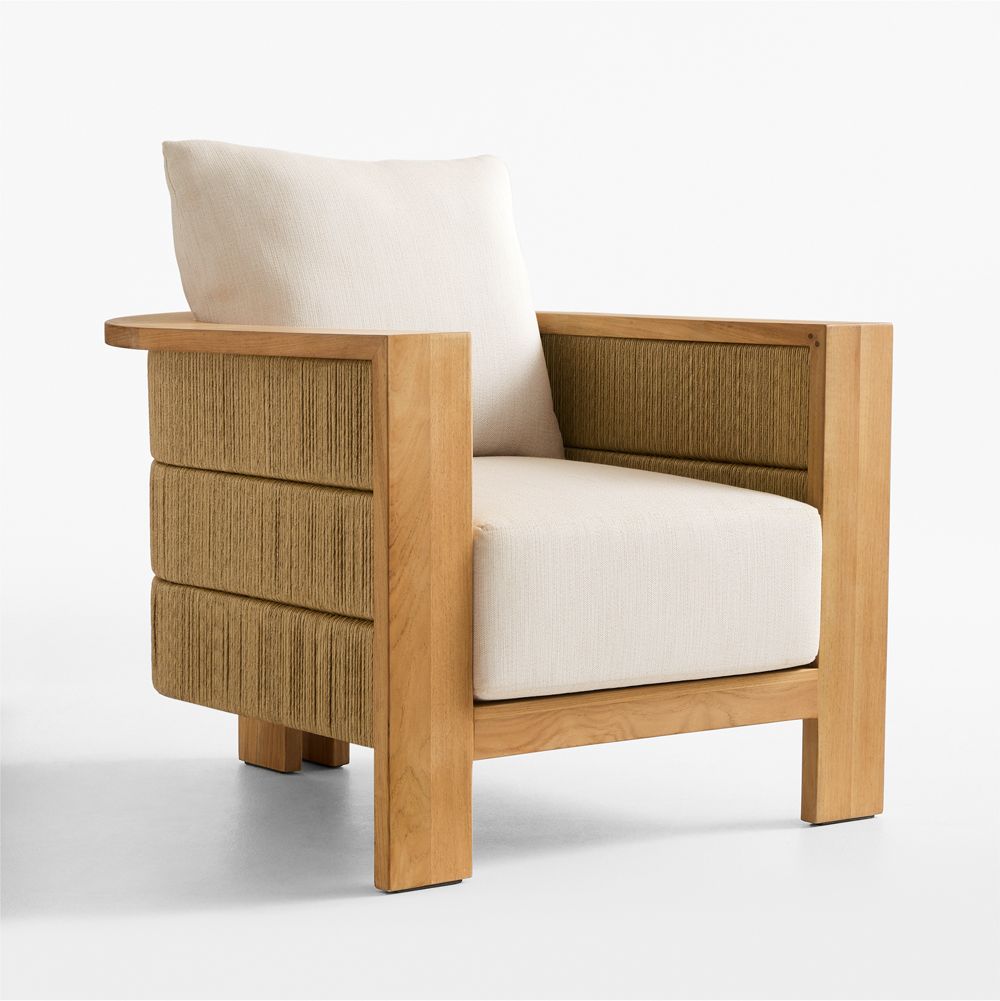 Bali Natural Teak Outdoor Lounge Chair with Sunbrella Cushions