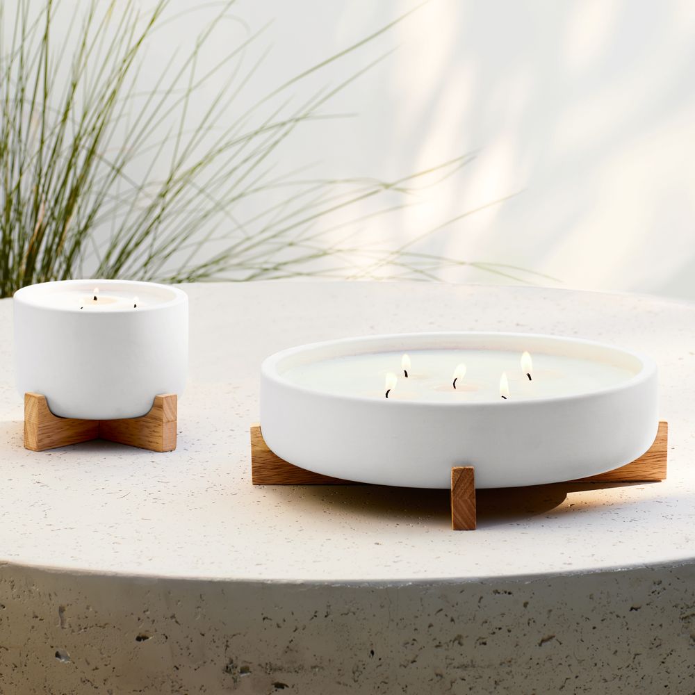 Alternative view of Wilmette Citronella Candles with Wooden Stand