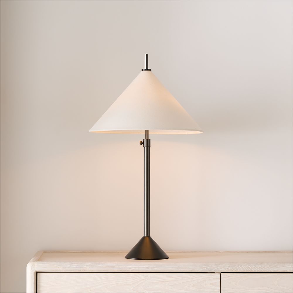 Seymour Telescoping Black Metal Table Lamp 25.2"