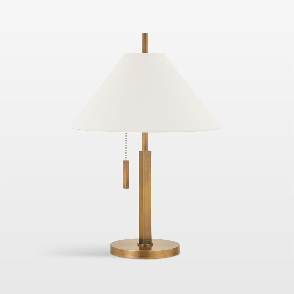 Reine Brass Table Lamp with White Shade