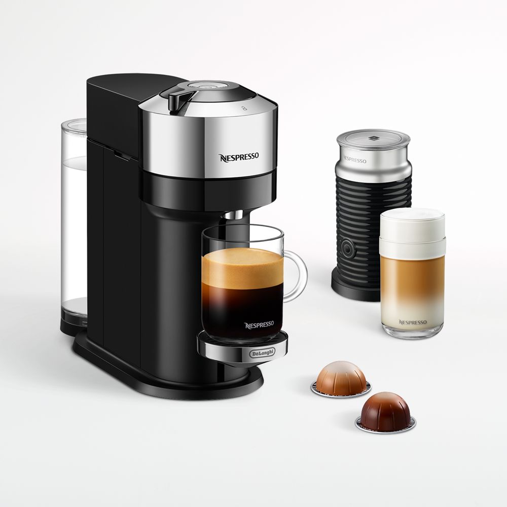 Nespresso by De'Longhi Vertuo Next Chrome with Aeroccino Frother