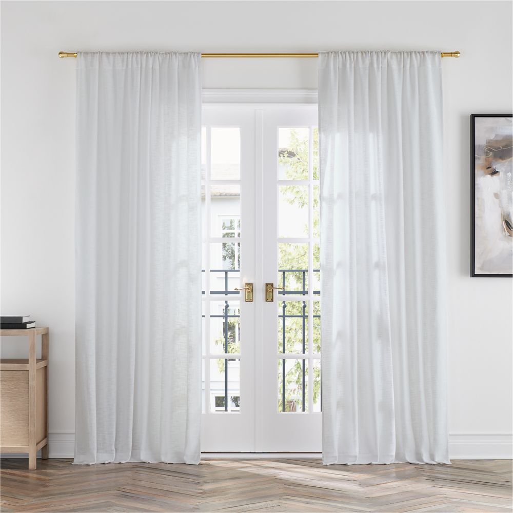 Lindstrom Crisp White Organic Cotton Sheer Window Curtain Panel