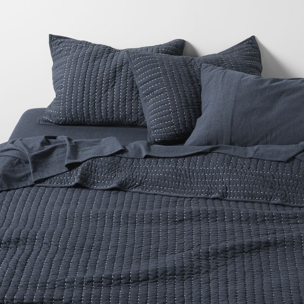 Cozysoft Organic Jersey Midnight Navy Blue Quilt