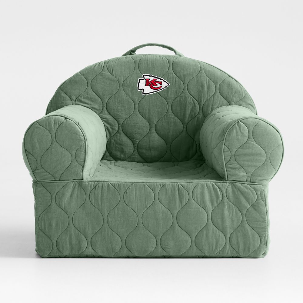 NFL Kansas City Chiefs Large Iceberg Green Quilted Cotton Corduroy Kids Lounge Nod Chair