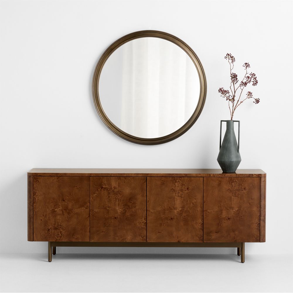 Brookhaven Pewter Metal Round Wall Mirror 40"