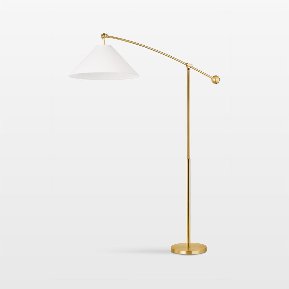 Valletta Brass Floor Lamp with Fabric Shade