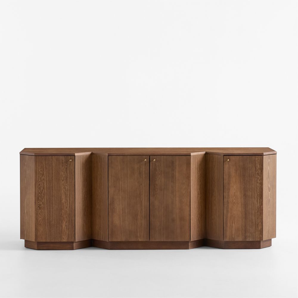 Harbury 80" Brown Oak Wood Storage Media Console