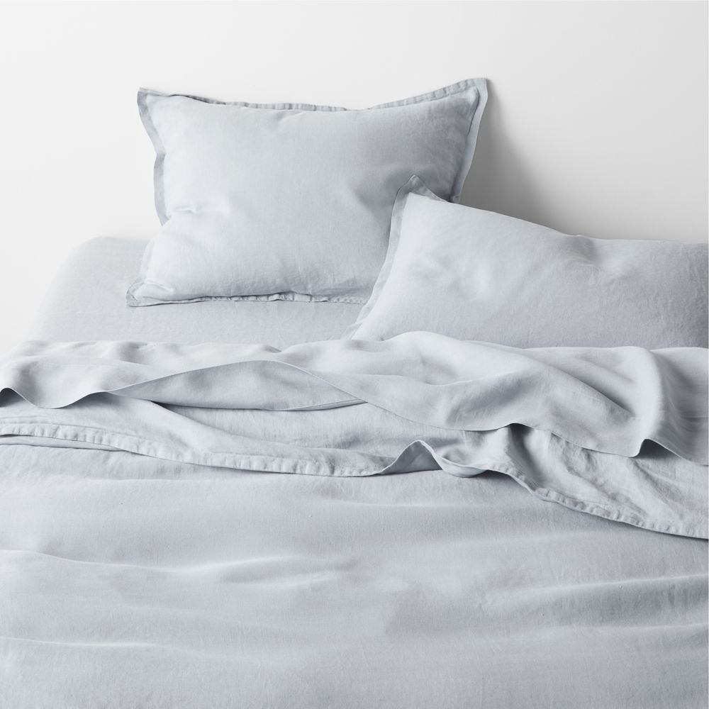Aire Natural European Linen Mist Blue Duvet Cover