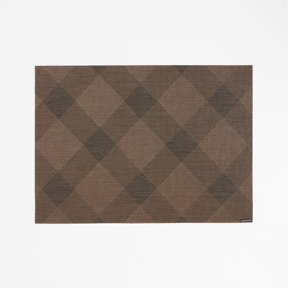 Chilewich Rectangular Earth Brown Plaid Vinyl Placemat