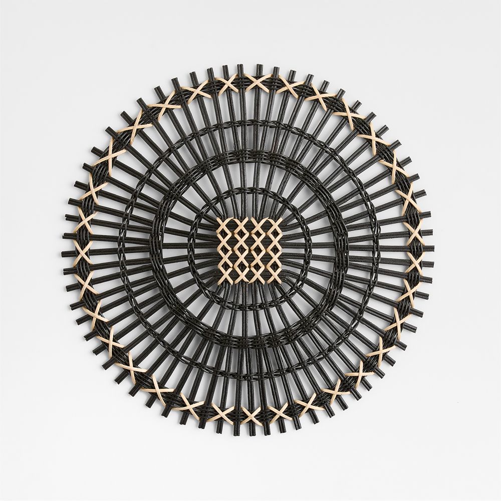 Amira Black Radial Rattan Placemat