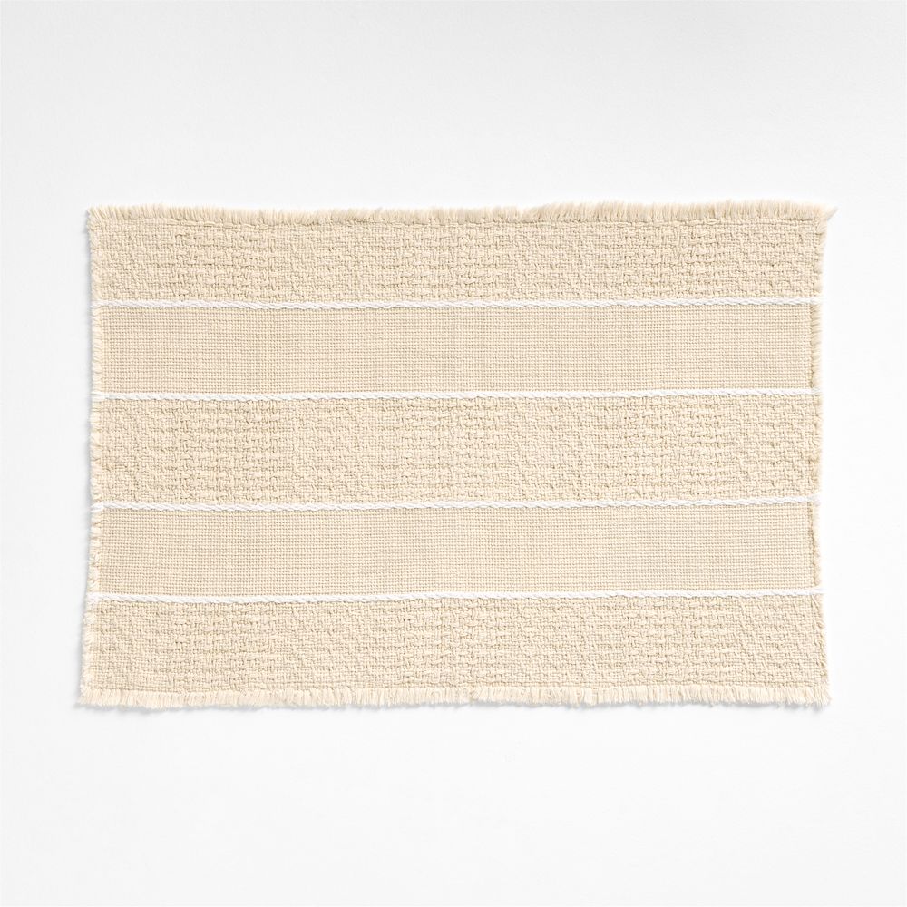Jacquard Stripe Undyed and Crisp White Bath Mat 24"x36"