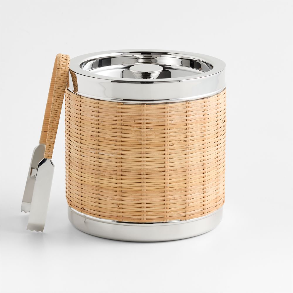 Amici Wicker Ice Bucket with Tongs