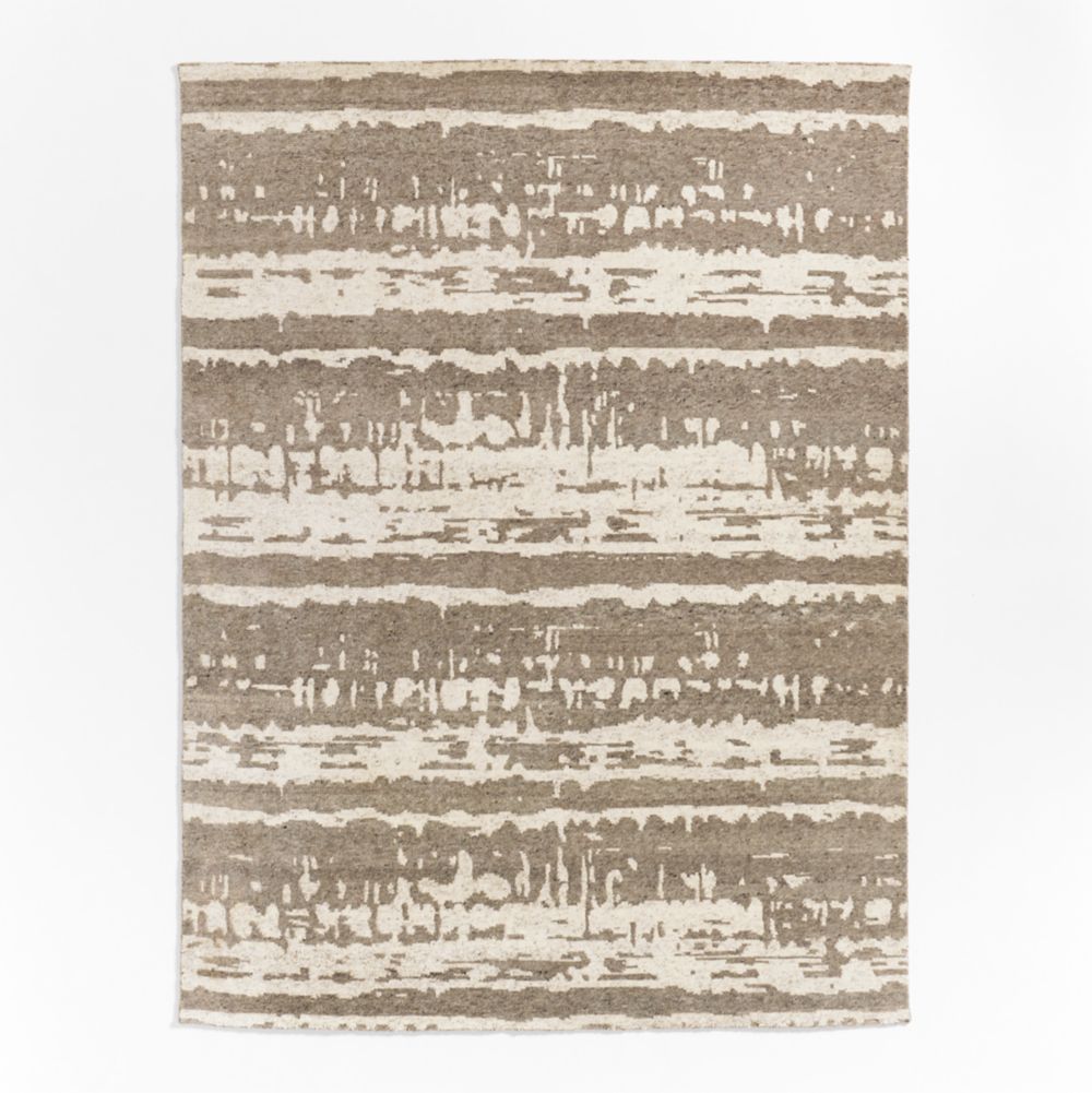 Rome Wool Blend Hand-Knotted Taupe Area Rug