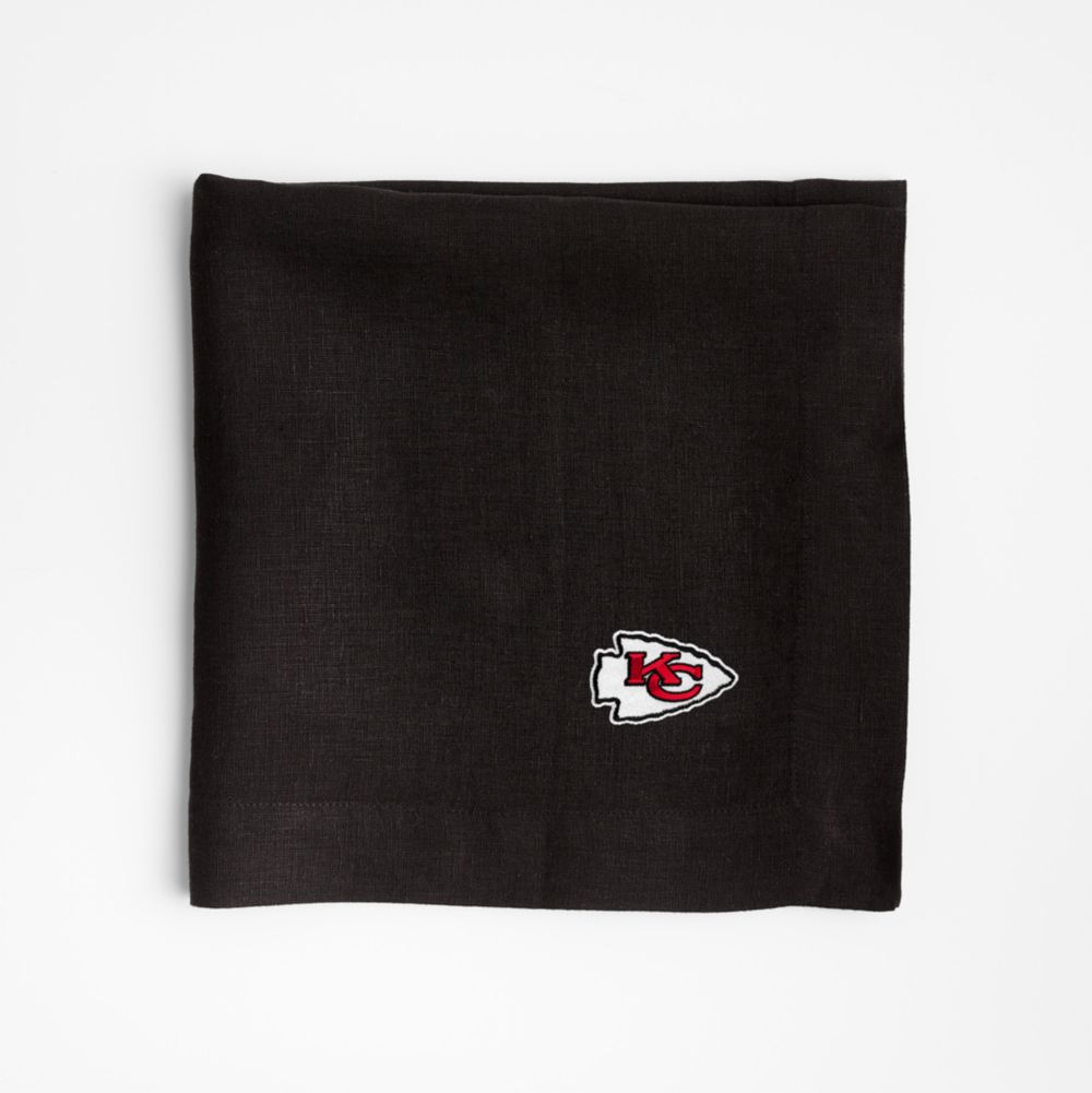 NFL Marin Ink Black EUROPEAN FLAX-Certified Linen Napkin, Set of 4