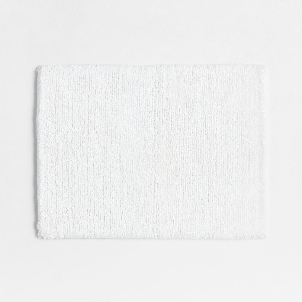 Rylan Organic Cotton White Reversible Bath Rug